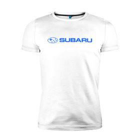 Мужская футболка премиум с принтом Subaru (3) в Екатеринбурге, 92% хлопок, 8% лайкра | приталенный силуэт, круглый вырез ворота, длина до линии бедра, короткий рукав | Тематика изображения на принте: auto | subaru | авто | автобренды | автомобиль | субарик | субару | тачки