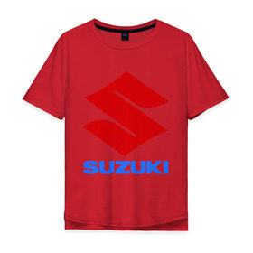 Мужская футболка хлопок Oversize с принтом Suzuki в Екатеринбурге, 100% хлопок | свободный крой, круглый ворот, “спинка” длиннее передней части | suzuki | авто | автомобили | автомобиль | бренд | бренды | логотип | машины | сузуки | тачки