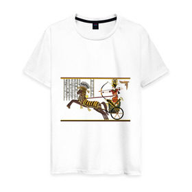 Мужская футболка хлопок с принтом Рамзес II в Екатеринбурге, 100% хлопок | прямой крой, круглый вырез горловины, длина до линии бедер, слегка спущенное плечо. | древний египет | египет | император | рамзес | фараон