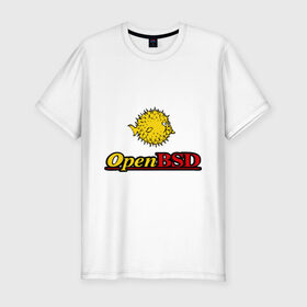 Мужская футболка премиум с принтом Open BSD в Екатеринбурге, 92% хлопок, 8% лайкра | приталенный силуэт, круглый вырез ворота, длина до линии бедра, короткий рукав | linux | openbsd | линукс | программа | софт