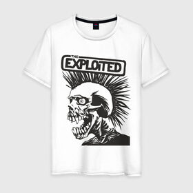 Мужская футболка хлопок с принтом Exploited в Екатеринбурге, 100% хлопок | прямой крой, круглый вырез горловины, длина до линии бедер, слегка спущенное плечо. | exploid | hardcore | punk | rock | панк | рок | рок группы | хард