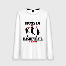 Мужской лонгслив хлопок с принтом Русский баскетбол в Екатеринбурге, 100% хлопок |  | российский