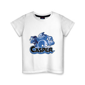 Детская футболка хлопок с принтом Casper в Екатеринбурге, 100% хлопок | круглый вырез горловины, полуприлегающий силуэт, длина до линии бедер | casper | каспер | мультик | привидение