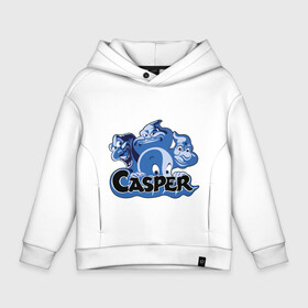 Детское худи Oversize хлопок с принтом Casper в Екатеринбурге, френч-терри — 70% хлопок, 30% полиэстер. Мягкий теплый начес внутри —100% хлопок | боковые карманы, эластичные манжеты и нижняя кромка, капюшон на магнитной кнопке | casper | каспер | мультик | привидение