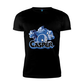 Мужская футболка премиум с принтом Casper в Екатеринбурге, 92% хлопок, 8% лайкра | приталенный силуэт, круглый вырез ворота, длина до линии бедра, короткий рукав | casper | каспер | мультик | привидение