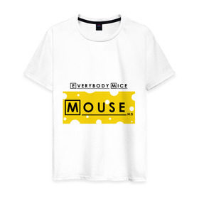 Мужская футболка хлопок с принтом Mouse M.D. (Everybody Mice) в Екатеринбурге, 100% хлопок | прямой крой, круглый вырез горловины, длина до линии бедер, слегка спущенное плечо. | Тематика изображения на принте: 