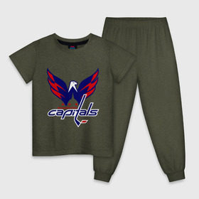 Детская пижама хлопок с принтом Овечкин (Washington Capitals) в Екатеринбурге, 100% хлопок |  брюки и футболка прямого кроя, без карманов, на брюках мягкая резинка на поясе и по низу штанин
 | национальная хоккейная лига | нхл