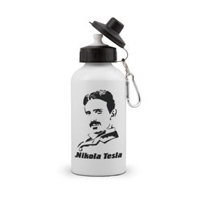 Бутылка спортивная с принтом Nikola Tesla в Екатеринбурге, металл | емкость — 500 мл, в комплекте две пластиковые крышки и карабин для крепления | nikola tesla | знаменитая личность | знаменитость | никола тесла | портрет | тесла | ученый | физик