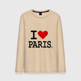 Мужской лонгслив хлопок с принтом I love Paris в Екатеринбурге, 100% хлопок |  | i love | i love paris | европа | париж | франция | французский | я люблю париж
