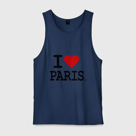 Мужская майка хлопок с принтом I love Paris в Екатеринбурге, 100% хлопок |  | i love | i love paris | европа | париж | франция | французский | я люблю париж