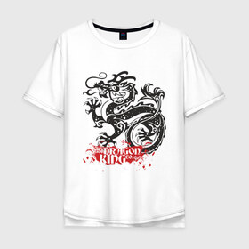 Мужская футболка хлопок Oversize с принтом Dragon (7) в Екатеринбурге, 100% хлопок | свободный крой, круглый ворот, “спинка” длиннее передней части | dragon | street art | urban style | дракон | китайский дракон | принт | уличный стиль | урбан стайл | фешн