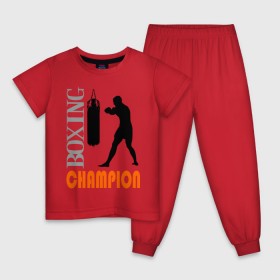 Детская пижама хлопок с принтом Boxing champion в Екатеринбурге, 100% хлопок |  брюки и футболка прямого кроя, без карманов, на брюках мягкая резинка на поясе и по низу штанин
 | емельяненко