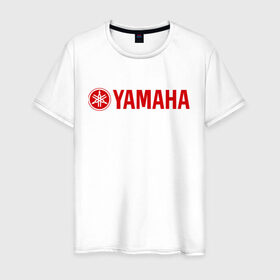 Мужская футболка хлопок с принтом Yamaha в Екатеринбурге, 100% хлопок | прямой крой, круглый вырез горловины, длина до линии бедер, слегка спущенное плечо. | Тематика изображения на принте: yamaha | байк | мотоциклы | моцик | ямаха