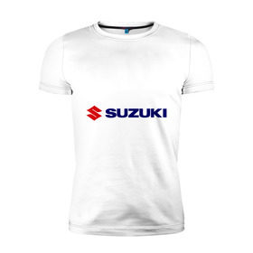 Мужская футболка премиум с принтом Suzuki (2) в Екатеринбурге, 92% хлопок, 8% лайкра | приталенный силуэт, круглый вырез ворота, длина до линии бедра, короткий рукав | Тематика изображения на принте: suzuki | авто | автомобиль | машины | сузуки | тачки