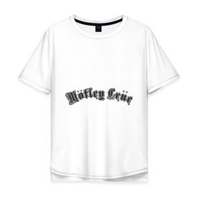 Мужская футболка хлопок Oversize с принтом Motley Crue в Екатеринбурге, 100% хлопок | свободный крой, круглый ворот, “спинка” длиннее передней части | hard rock | hardrock | rock | лого motley crue | логотип motley crue | никки сикс | рок | томи ли | хард рок | хардрок | эмблема motley crue