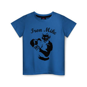 Детская футболка хлопок с принтом Майк Тайсон в Екатеринбурге, 100% хлопок | круглый вырез горловины, полуприлегающий силуэт, длина до линии бедер | mike tyson | железный майк