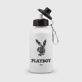 Бутылка спортивная с принтом Afro PlayBoy в Екатеринбурге, металл | емкость — 500 мл, в комплекте две пластиковые крышки и карабин для крепления | boy | play | playboy | бой | зайчик | заяц | плей | плейбой | плэйбой