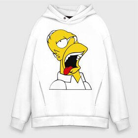 Мужское худи Oversize хлопок с принтом Gomer Simpson (2) в Екатеринбурге, френч-терри — 70% хлопок, 30% полиэстер. Мягкий теплый начес внутри —100% хлопок | боковые карманы, эластичные манжеты и нижняя кромка, капюшон на магнитной кнопке | Тематика изображения на принте: гомер