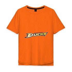 Мужская футболка хлопок Oversize с принтом Anaheim Ducks Selanne в Екатеринбурге, 100% хлопок | свободный крой, круглый ворот, “спинка” длиннее передней части | anaheim ducks | nxl | калифорния | нацинальная лига | нхл | сша | хокей | хоккей