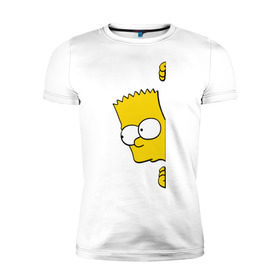 Мужская футболка премиум с принтом Bart Simpson (3) в Екатеринбурге, 92% хлопок, 8% лайкра | приталенный силуэт, круглый вырез ворота, длина до линии бедра, короткий рукав | гомер