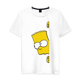 Мужская футболка хлопок с принтом Bart Simpson (3) в Екатеринбурге, 100% хлопок | прямой крой, круглый вырез горловины, длина до линии бедер, слегка спущенное плечо. | гомер