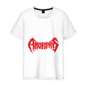 Мужская футболка хлопок с принтом Amorphis в Екатеринбурге, 100% хлопок | прямой крой, круглый вырез горловины, длина до линии бедер, слегка спущенное плечо. | аморфис | лого amorphis | лого аморфис | логотип amorphis | логотип аморфис | символика аморфис | эмблема amorphis | эмблема аморфис