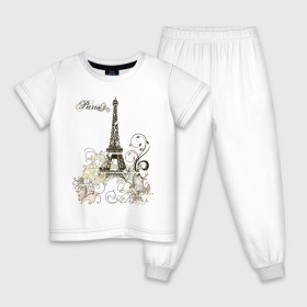 Детская пижама хлопок с принтом Paris (2) в Екатеринбурге, 100% хлопок |  брюки и футболка прямого кроя, без карманов, на брюках мягкая резинка на поясе и по низу штанин
 | башня | париж | парижане | франция | французский | французы | эйфелева