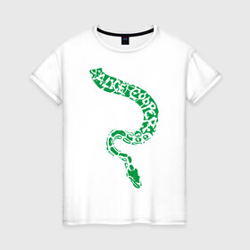 Женская футболка хлопок с принтом Alice Cooper змея в Екатеринбурге, 100% хлопок | прямой крой, круглый вырез горловины, длина до линии бедер, слегка спущенное плечо | alice cooper | rock | змейка | змея | музыка | панк | рок | элис купер | элис купер змея