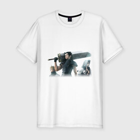 Мужская футболка премиум с принтом Final Fantasy в Екатеринбурге, 92% хлопок, 8% лайкра | приталенный силуэт, круглый вырез ворота, длина до линии бедра, короткий рукав | 