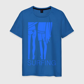Мужская футболка хлопок с принтом Surfing (3) в Екатеринбурге, 100% хлопок | прямой крой, круглый вырез горловины, длина до линии бедер, слегка спущенное плечо. | surf | surfing | волна | серф | серфер | серфинг