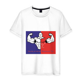 Мужская футболка хлопок с принтом Качек в Екатеринбурге, 100% хлопок | прямой крой, круглый вырез горловины, длина до линии бедер, слегка спущенное плечо. | body building | bodybuilding | боди билдинг | бодибилдинг | качек | русская сила | сила | силач