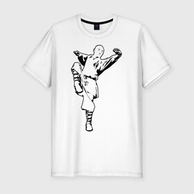Мужская футболка премиум с принтом Кунг-фу в Екатеринбурге, 92% хлопок, 8% лайкра | приталенный силуэт, круглый вырез ворота, длина до линии бедра, короткий рукав | 