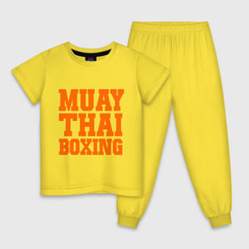Детская пижама хлопок с принтом Muay Thai Boxing в Екатеринбурге, 100% хлопок |  брюки и футболка прямого кроя, без карманов, на брюках мягкая резинка на поясе и по низу штанин
 | емельяненко | муай тай