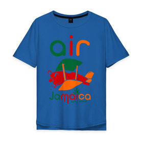 Мужская футболка хлопок Oversize с принтом Самолетик в Екатеринбурге, 100% хлопок | свободный крой, круглый ворот, “спинка” длиннее передней части | jamaica | самолет | самолетик | ямайка