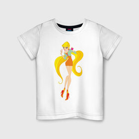 Детская футболка хлопок с принтом Stella в Екатеринбурге, 100% хлопок | круглый вырез горловины, полуприлегающий силуэт, длина до линии бедер | stella | stellaвинкс | winx | стелла