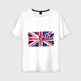 Женская футболка хлопок Oversize с принтом England Urban flag в Екатеринбурге, 100% хлопок | свободный крой, круглый ворот, спущенный рукав, длина до линии бедер
 | 5262 | england | gb | uk | urban style | англия | британия | британский флаг | великобритания | флаги