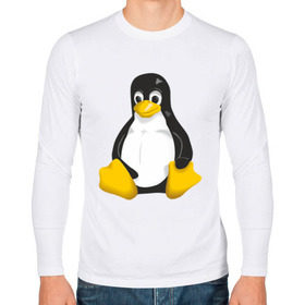 Мужской лонгслив хлопок с принтом Linux (7) в Екатеринбурге, 100% хлопок |  | пингвин