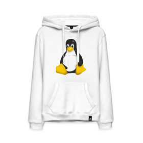 Мужская толстовка хлопок с принтом Linux (7) в Екатеринбурге, френч-терри, мягкий теплый начес внутри (100% хлопок) | карман-кенгуру, эластичные манжеты и нижняя кромка, капюшон с подкладом и шнурком | пингвин