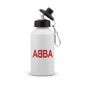 Бутылка спортивная с принтом ABBA в Екатеринбурге, металл | емкость — 500 мл, в комплекте две пластиковые крышки и карабин для крепления | 70е | 80е | abba | абба | группа | квартет | музыка | музыкальные группы | поп музыка