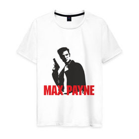 Мужская футболка хлопок с принтом Max Payne (2) в Екатеринбурге, 100% хлопок | прямой крой, круглый вырез горловины, длина до линии бедер, слегка спущенное плечо. | max payne | shooter | макс пейн | стрелялка | шутер