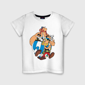 Детская футболка хлопок с принтом Asterix&Obelix (3) в Екатеринбурге, 100% хлопок | круглый вырез горловины, полуприлегающий силуэт, длина до линии бедер | астерикс | астерикс и обеликс | обеликс