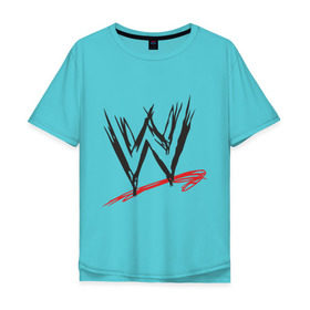 Мужская футболка хлопок Oversize с принтом WWE в Екатеринбурге, 100% хлопок | свободный крой, круглый ворот, “спинка” длиннее передней части | джон сина