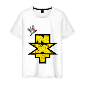 Мужская футболка хлопок с принтом NXT в Екатеринбурге, 100% хлопок | прямой крой, круглый вырез горловины, длина до линии бедер, слегка спущенное плечо. | джон сина