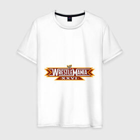 Мужская футболка хлопок с принтом WrestleMania (2) в Екатеринбурге, 100% хлопок | прямой крой, круглый вырез горловины, длина до линии бедер, слегка спущенное плечо. | джон сина