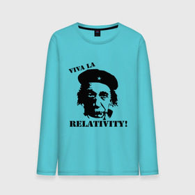 Мужской лонгслив хлопок с принтом Эйнштейн - Viva La Relativity! в Екатеринбурге, 100% хлопок |  | че гевара