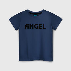 Детская футболка хлопок с принтом Ангел с крыльями в Екатеринбурге, 100% хлопок | круглый вырез горловины, полуприлегающий силуэт, длина до линии бедер | Тематика изображения на принте: angel | wings