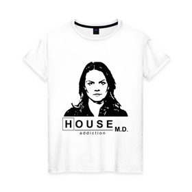 Женская футболка хлопок с принтом House m.d. Kameron в Екатеринбурге, 100% хлопок | прямой крой, круглый вырез горловины, длина до линии бедер, слегка спущенное плечо | everybody lies | haus | house | все лгут | доктор | хауз | хаус | хью лори