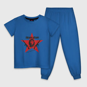 Детская пижама хлопок с принтом Che Guevara - revolution в Екатеринбурге, 100% хлопок |  брюки и футболка прямого кроя, без карманов, на брюках мягкая резинка на поясе и по низу штанин
 | Тематика изображения на принте: че гевара