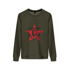 Женский свитшот хлопок с принтом Che Guevara - revolution в Екатеринбурге, 100% хлопок | прямой крой, круглый вырез, на манжетах и по низу широкая трикотажная резинка  | че гевара