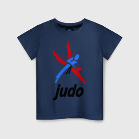 Детская футболка хлопок с принтом Дзюдо - Judo эмблема в Екатеринбурге, 100% хлопок | круглый вырез горловины, полуприлегающий силуэт, длина до линии бедер | дзюдо